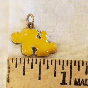 Bracelet Charm AUTISM AWARENESS Yellow Puzzle Piece
